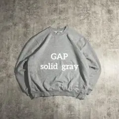 古着 GAP ギャップ無地ソリッドスウェット灰色Mサイズ短丈