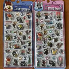 【海外正規品】zootpiaズートピア 立体ステッカー 2枚セット