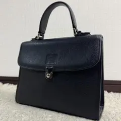 美品　バーバリー　ノバチェック　シャドーホース　レザー　ハンドバッグ　ブラック