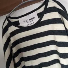 ボーダードルマン長袖セーター