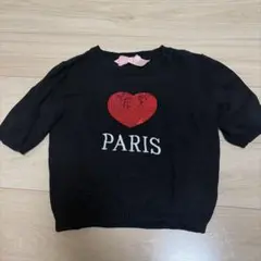 スワンキス　ハート刺繍 半袖ニット トップスのサムネイル