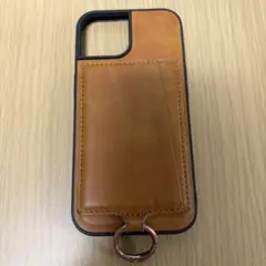 iPhone14用ケース カードポケット付き ストラップあり