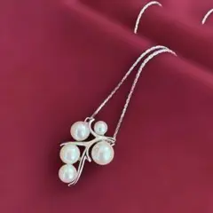 シルバー×パールネックレス 上品 シンプル フォーマル デイリー 結婚式
