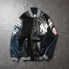 ニューヨークヤンキース YANKEES フェイクレザースタジャン
