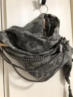 CITRUS シトラス シルクボークネックレス スカーフ ストール ウールグレー