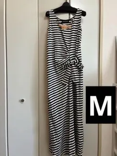 ボーダーノースリーブマキシ丈ワンピース　Mサイズ