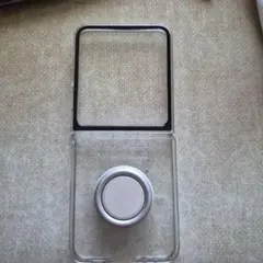 折りたたみスマホ用 クリアケース バンカーリング付き