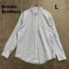 ブルックスブラザーズ シャツ メンズ L 青白 ギンガムチェック【6517】