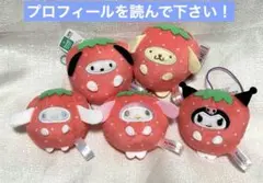 サンリオキャラクターズ フルーツ着ぐるみ　マスコット いちご 5種セット