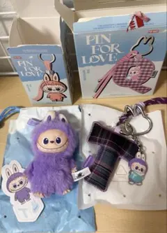 正規品【T】ラブブPIN FOR LOVEイニシャルラブブ&チャームセット