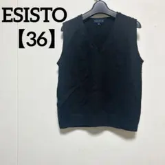 ESISTO 【36】ブラック ノースリーブ Vネック ベスト