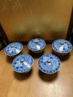 7客セット 染付 山水文 唐草文 陶磁器 - メルカリ