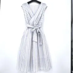 ROPÉ PICNIC/ストライプ柄カシュクールノースリーブワンピース