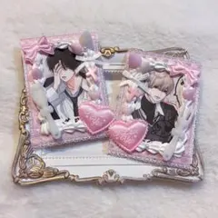 トレカケース ホイップデコ 量産型 リボン ピンク ハート ペア いちごみるく♡