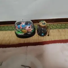 海モチーフ スノードーム ＆ まりも小瓶 2点セット