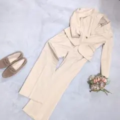 美品 グリーンレーベル パンツスーツ 上下セット ベージュ