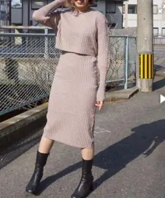 スナイデル　SNIDEL　ショースキンニットミニワンピース