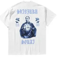 新宿租界 バックプリント Tシャツ 渋沢栄一 体感XLサイズ ホワイト 