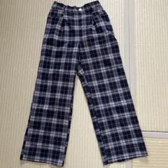 チェック柄ワイドパンツ
