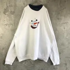 A4988古着　トレーナー　スウェット　白　90s Y2K