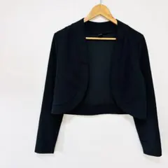 【シーイン】ノーカラージャケット　L　ブラックシンプル　オフィスカジュアル　春夏のサムネイル