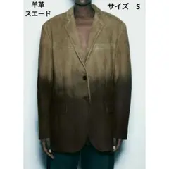 未使用　ZARA　レザーコレクション　スエードリアルレザーテーラード　S