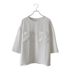 ROPE PICNIC ロペピクニック(M)ゆったり 7分袖 ブラウス/ホワイト