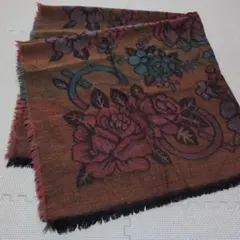 花柄ストール ブラウン系