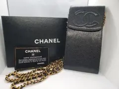 【新品未使用正規品】CHANELシャネルココマークチェーンポーチ キャビアスキン