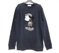 【美品】ミッキーマウス　刺繍　スウェット Lサイズ ブラック　ライトオン
