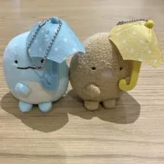 すみっコぐらし　ボールチェーン付きアンブレラぬいぐるみ　とかげ　とんかつ