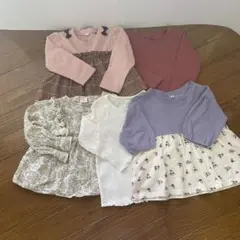 子供服　ワンピース　無地トップス　女の子 90サイズ95サイズ　まとめ売り