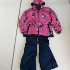 [美品]スキーウェア上下セット星柄160 女の子