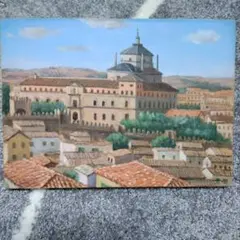 1957年 太平洋画会 北岡数彦 油絵 風景画 真作 アンティーク 絵画