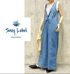 URBAN RESEARCH Sonny Labelクロス刺繍デニムサロペット