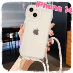 iPhone14 plus スマホケース　カバー　ウェーブ　ショルダーストラップ