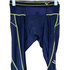 Mizuno トレーニングタイツ ネイビー/イエロー　Lサイズ　高機能