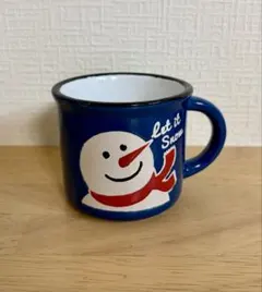 【希少】雪だるま マグカップブルー let it snow クリスマス