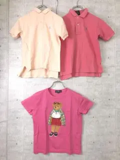 POLO Ralph Lauren キッズ 古着 ピンク系 トップス 3点セット