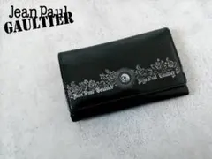 ジャンポール ゴルチエ スカル 髑髏 薔薇 型押し レザー 5連 キーケース 黒のサムネイル