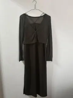 【未使用品】リブキャミワンピース カーキ