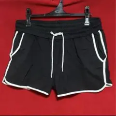 [H&M]メンズ スウェットトラックショートパンツ ブラック EUR L
