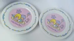 リトルツインスターズ 絵皿 レトロ 2枚のサムネイル