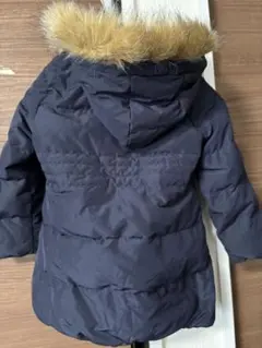 ネイビー ファー付きダウンコート