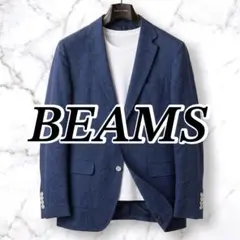 リネン100% ビームス テーラードジャケット ネイビー L 春用 夏用のサムネイル