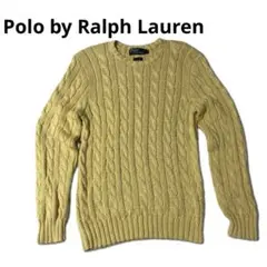 美品 Polo by RalphLauren ポロ ケーブルニット イエロー