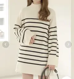 ボーダー　チュニック　ニット