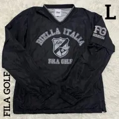 【美品】FILA GOLF メンズ　プルオーバー　L 黒　2way 蓄熱