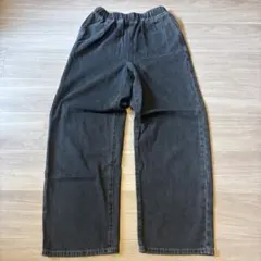 ワイド デニム パンツ ウエストゴム