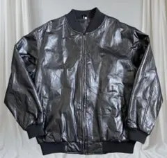 【激レア】レザージャケット ブラック 本革 ラムレザー MA-1 キルティング